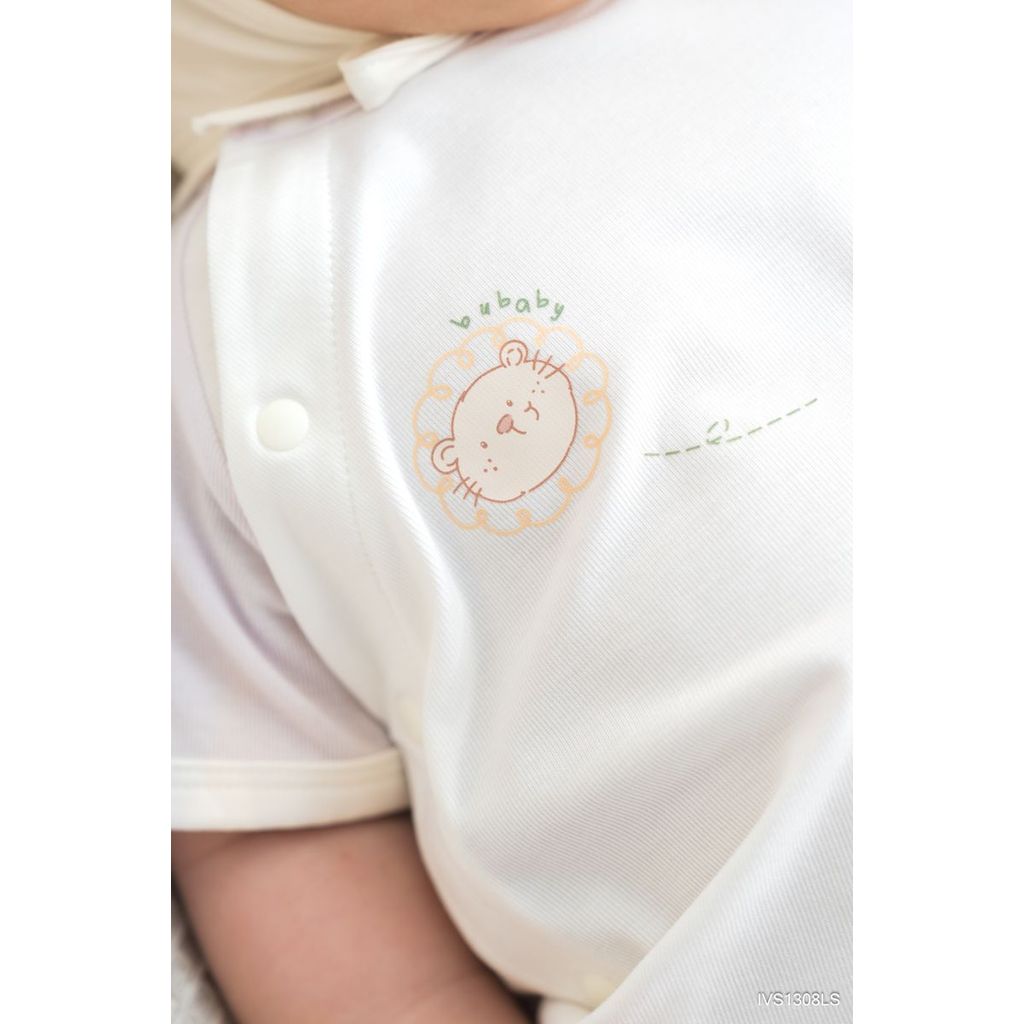 BU Baby (0M-9M) Bộ ngắn tay cài chéo thời trang hè Little Sunshine in nấm và sư tử nhí cho bé IVS130