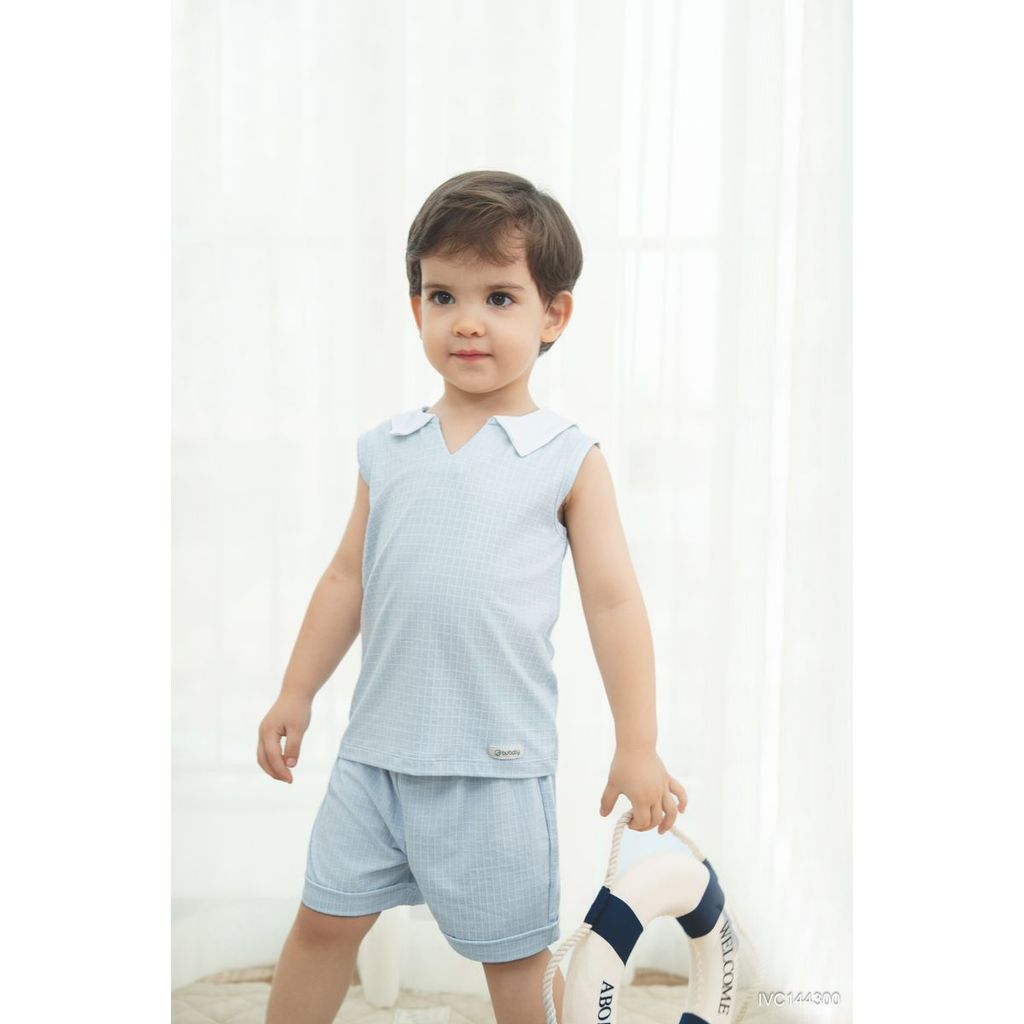 (6M-5Y) Bộ sát nách quần đủi mềm mại co giãn thoáng mát cho bé Bubaby IVC144300 | Quần áo chính hãng