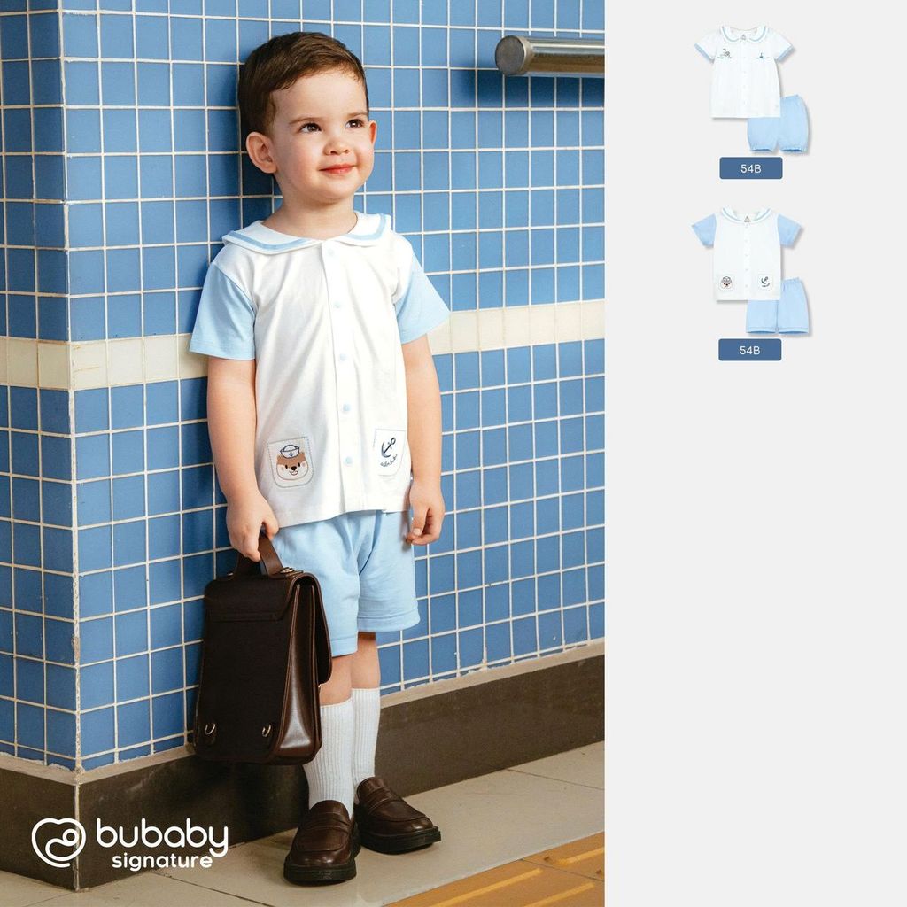 (6M-5Y) Quần áo ngắn tay thủy thủ mềm mại thoáng mát cho Bé trai Bé gái Bubaby Bamco - SBC1353