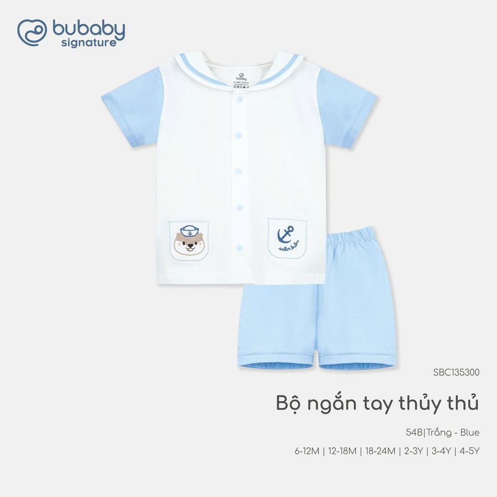 (6M-5Y) Quần áo ngắn tay thủy thủ mềm mại thoáng mát cho Bé trai Bé gái Bubaby Bamco - SBC1353