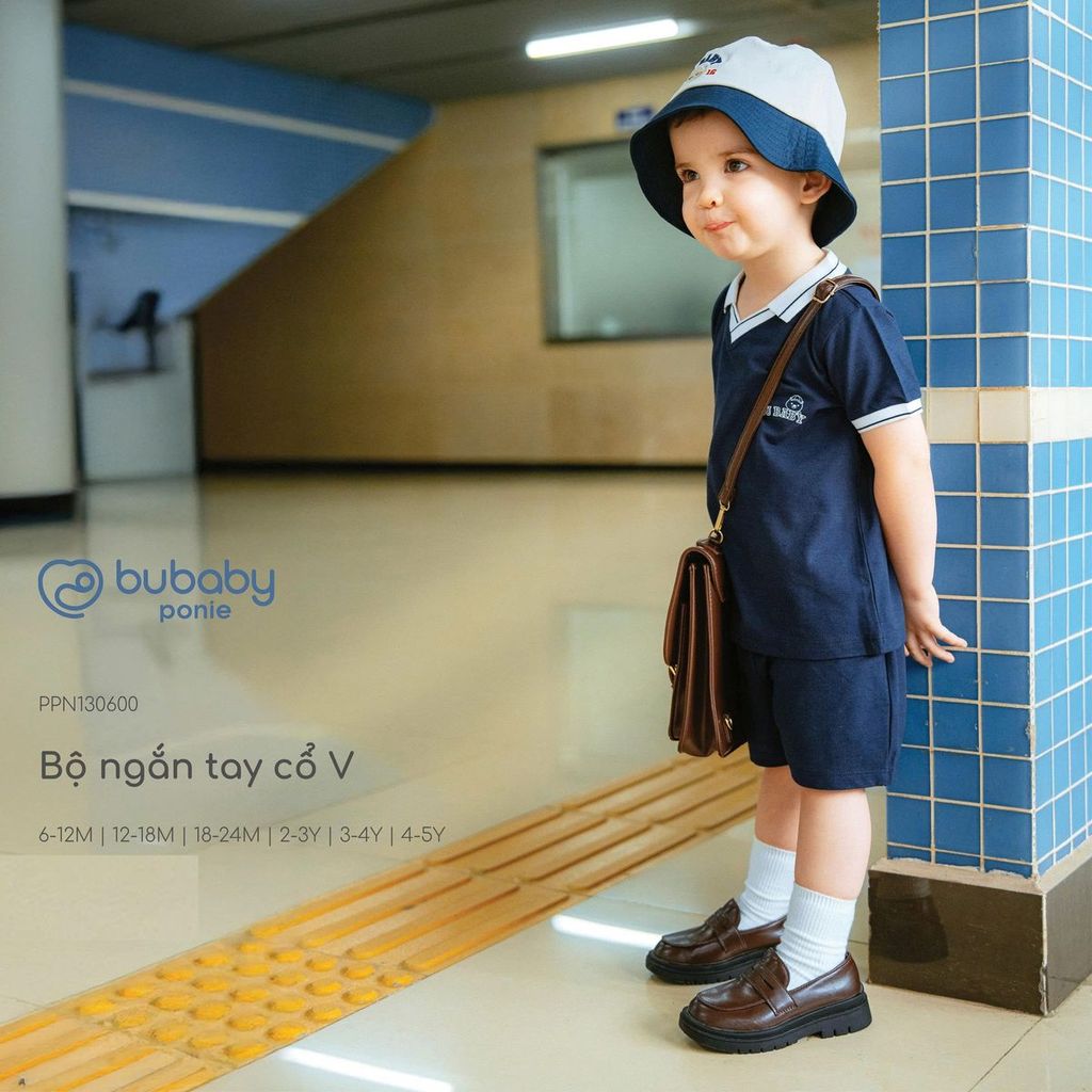 (6M-5Y) Bộ quần áo ngắn tay cổ Polo cổ V cao cấp Năng động Mùa Hè cho bé yêu Ponie - PPN13060