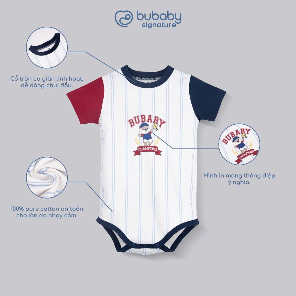 (1M-18M) Body chip ngắn tay cổ tròn Sporty SCT2304SP | Bubaby chính hãng