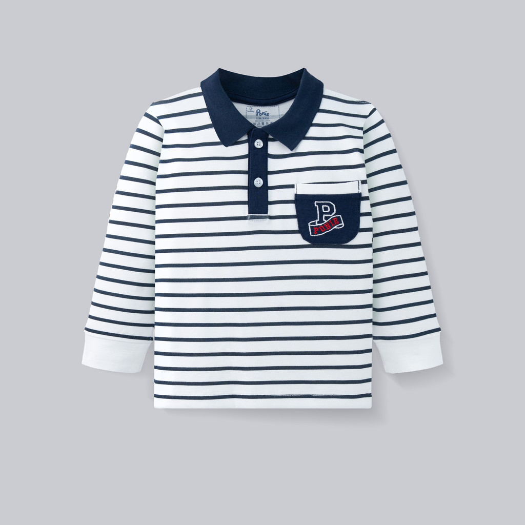 (6M-5Y) Áo Polo dài tay Mini Lines BU Baby Ponie, Cotton áo dài tay thu đông, áo dài tay trẻ em | PCT310300