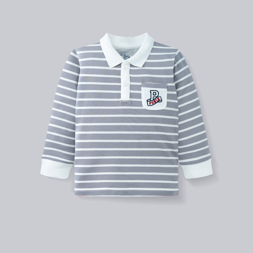(6M-5Y) Áo Polo dài tay Mini Lines BU Baby Ponie, Cotton áo dài tay thu đông, áo dài tay trẻ em | PCT310300