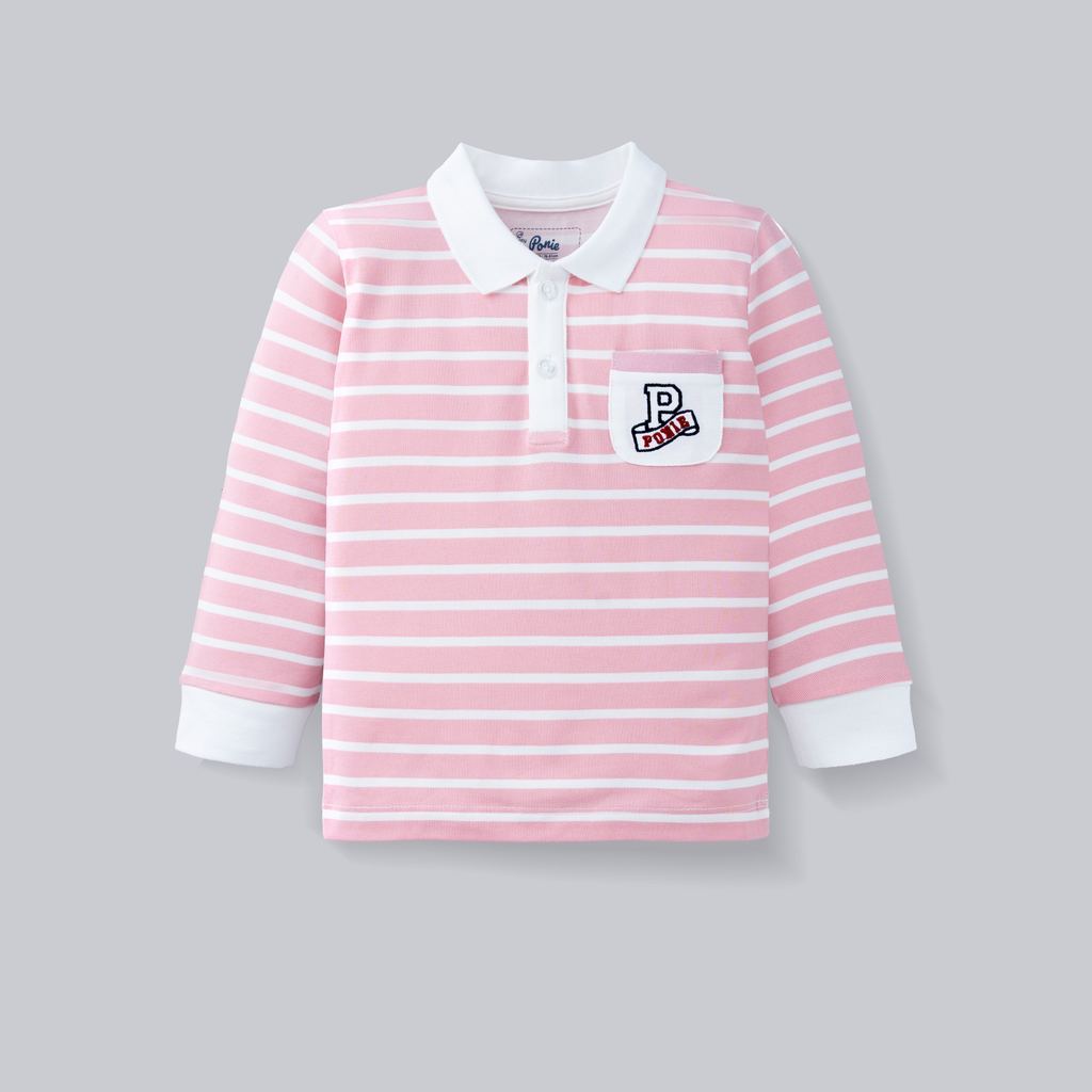(6M-5Y) Áo Polo dài tay Mini Lines BU Baby Ponie, Cotton áo dài tay thu đông, áo dài tay trẻ em | PCT310300