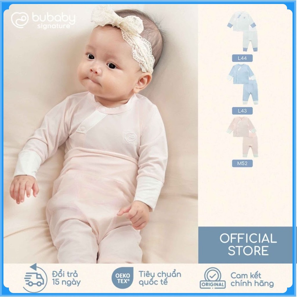 (NB-3M) Bộ dài tay cài chéo BU Bambus BBB110814 | Quần áo Bubaby chính hãng