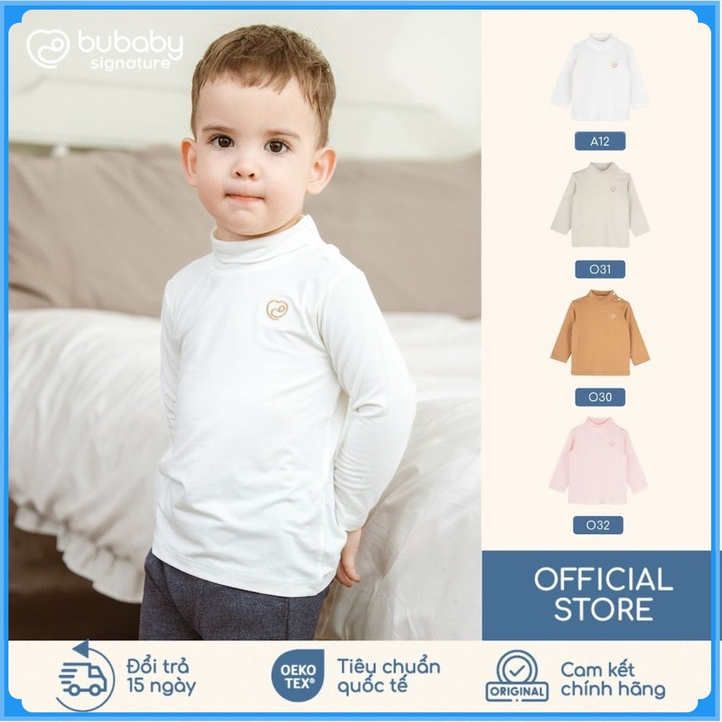 ( 3M-24M) Áo dài tay cao cổ, cài vai Bubaby Bambus BBB310903 | Quần áo BU Baby chính hãng