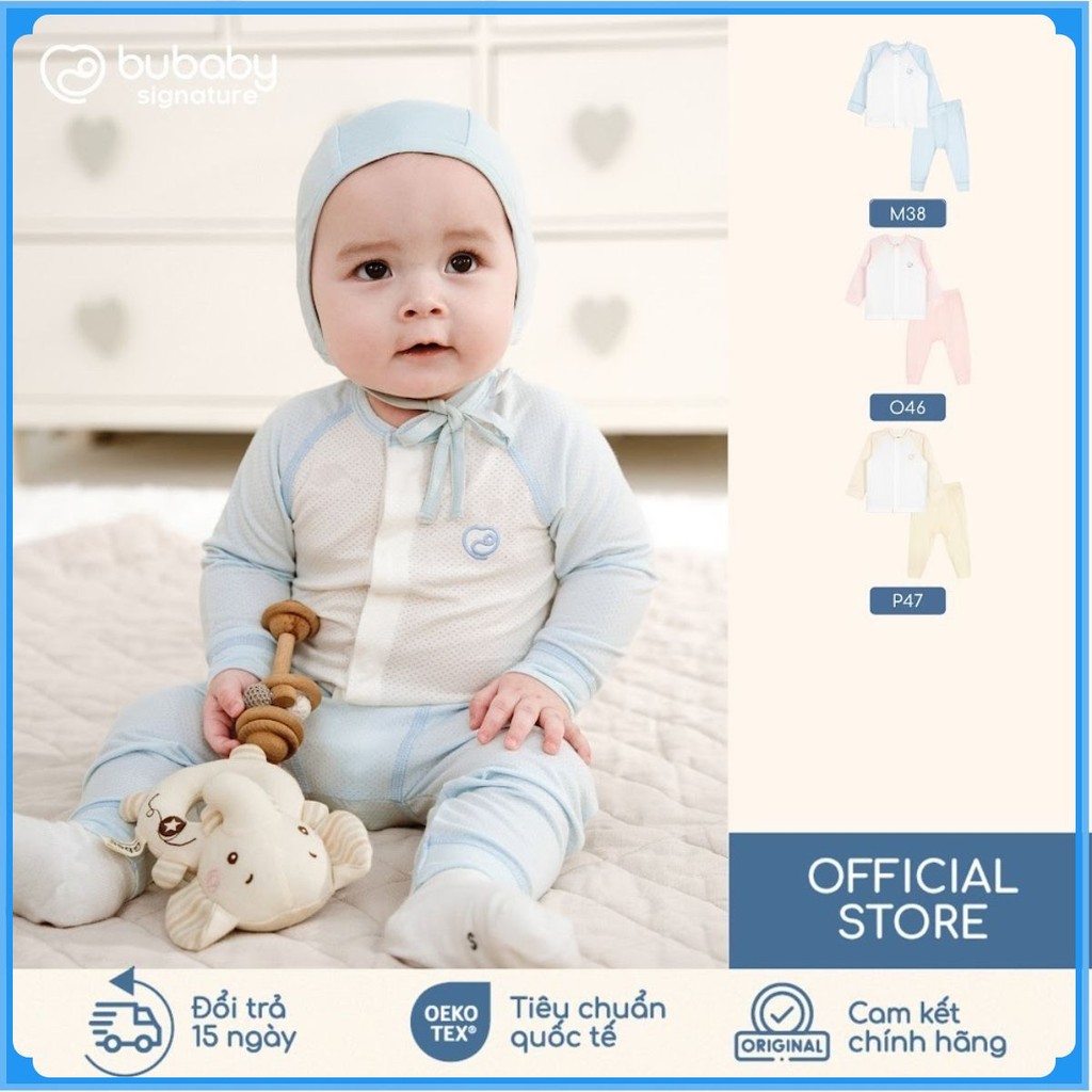 (0M-12M) Bộ dài tay cài giữa Bubaby Molist BMD110200 | BU Baby Chính hãng