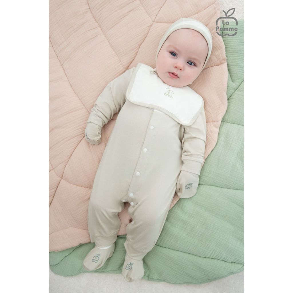 Lapom Body dài tay La Pomme phối cổ ngọt ngào - Đồ sơ sinh cho bé trai bé gái