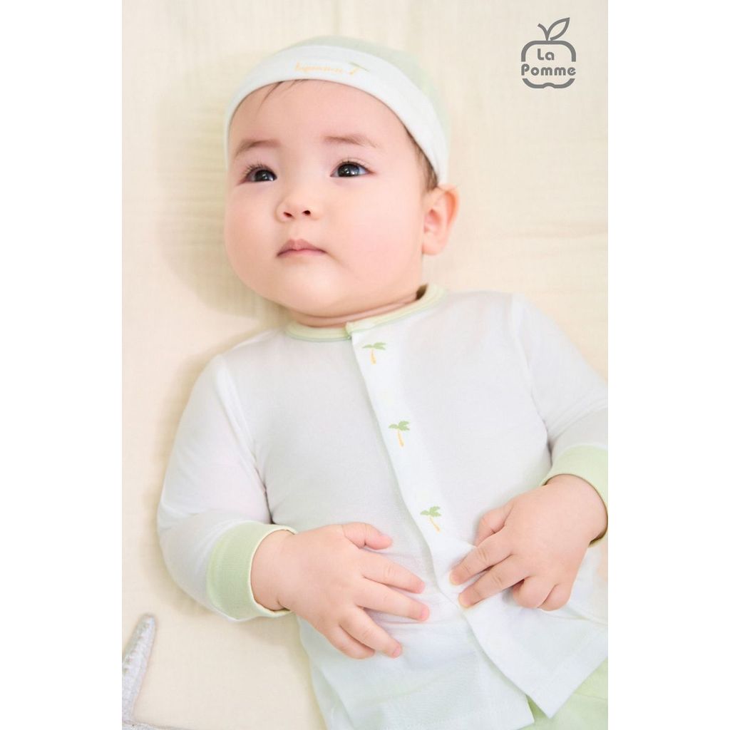 Lapom Bộ dài tay cúc lệch La Pomme Mùa hè của bé - Đồ sơ sinh cho bé trai bé gái