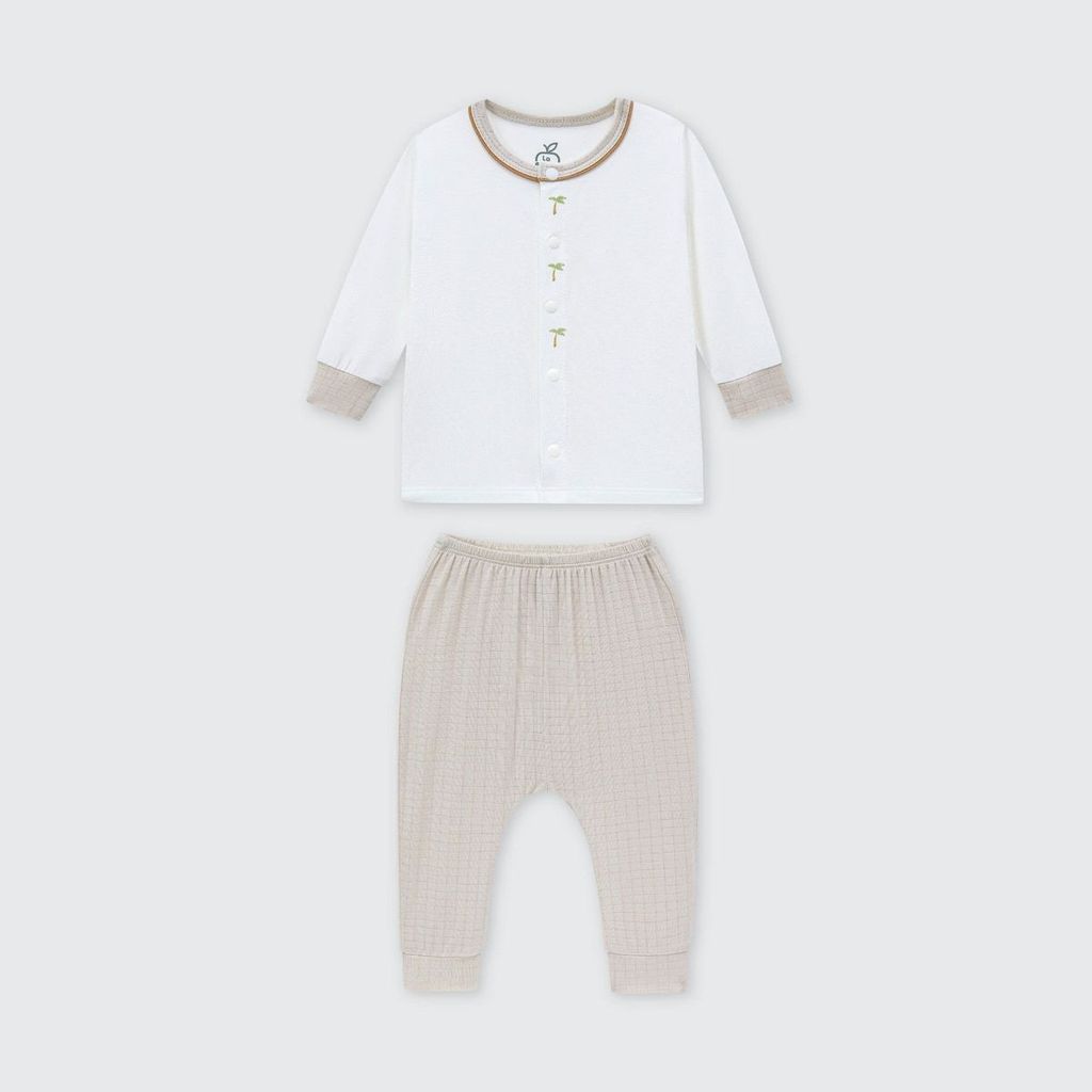 Lapom Bộ dài tay cúc lệch La Pomme Mùa hè của bé - Đồ sơ sinh cho bé trai bé gái