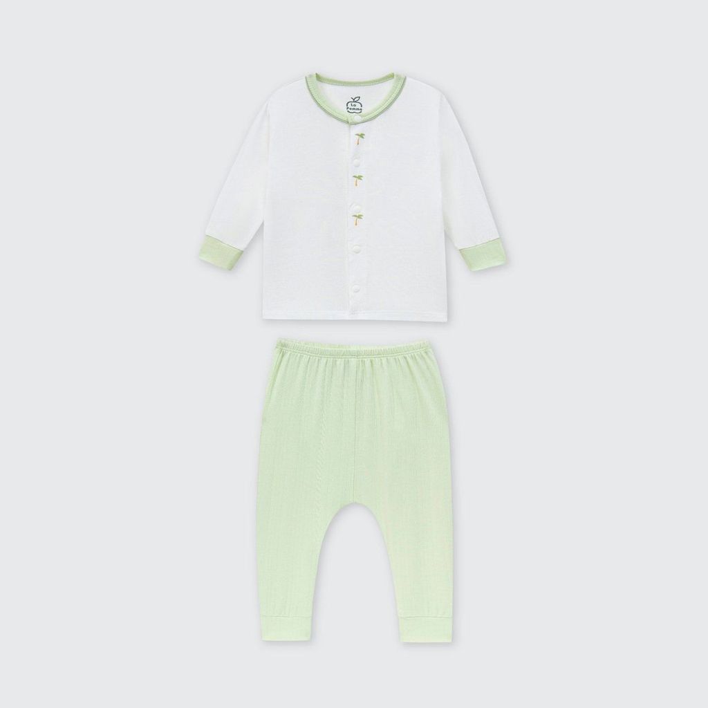 Lapom Bộ dài tay cúc lệch La Pomme Mùa hè của bé - Đồ sơ sinh cho bé trai bé gái