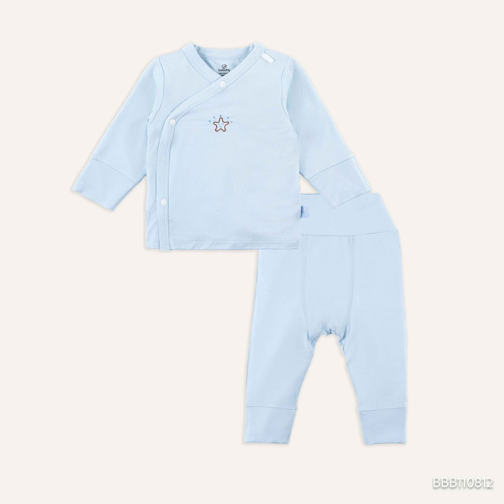 BU Baby (NB-3M) Bộ dài tay cài chéo BU Bambus BBB110812 | Quần áo chính hãng