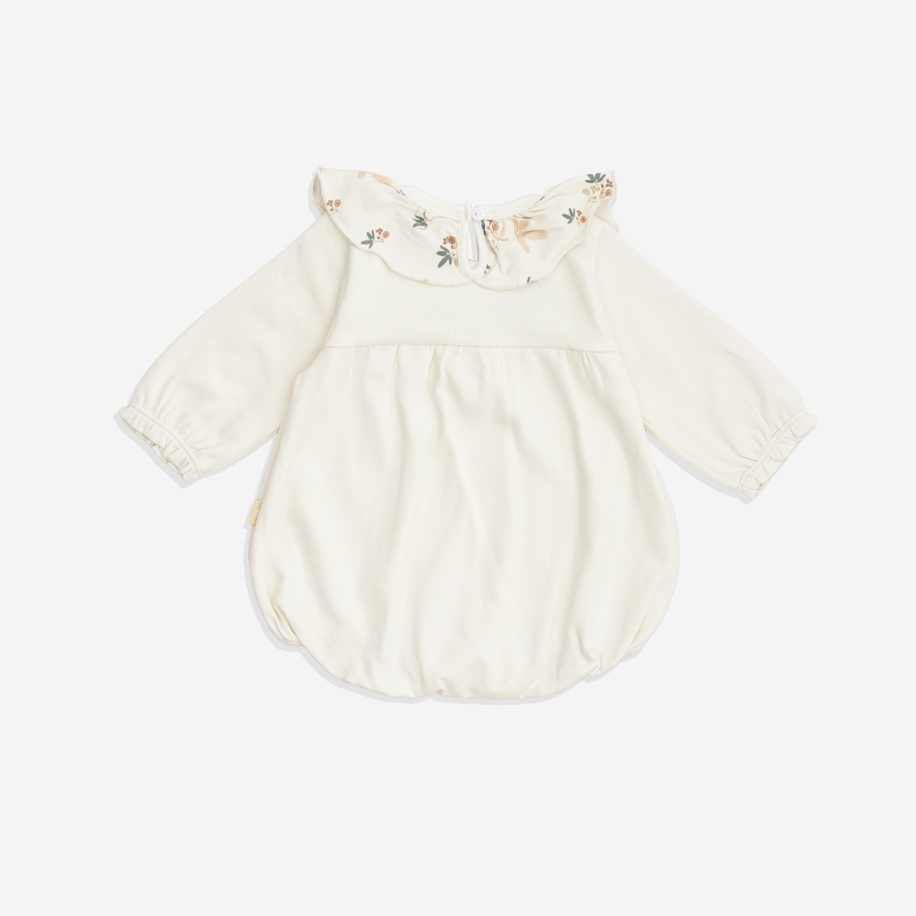 (1M-12M) Bộ đồ liền thân dài tay cài sau cổ bèo Mimo - BCT211002 | Quần áo BU Baby chính hãng