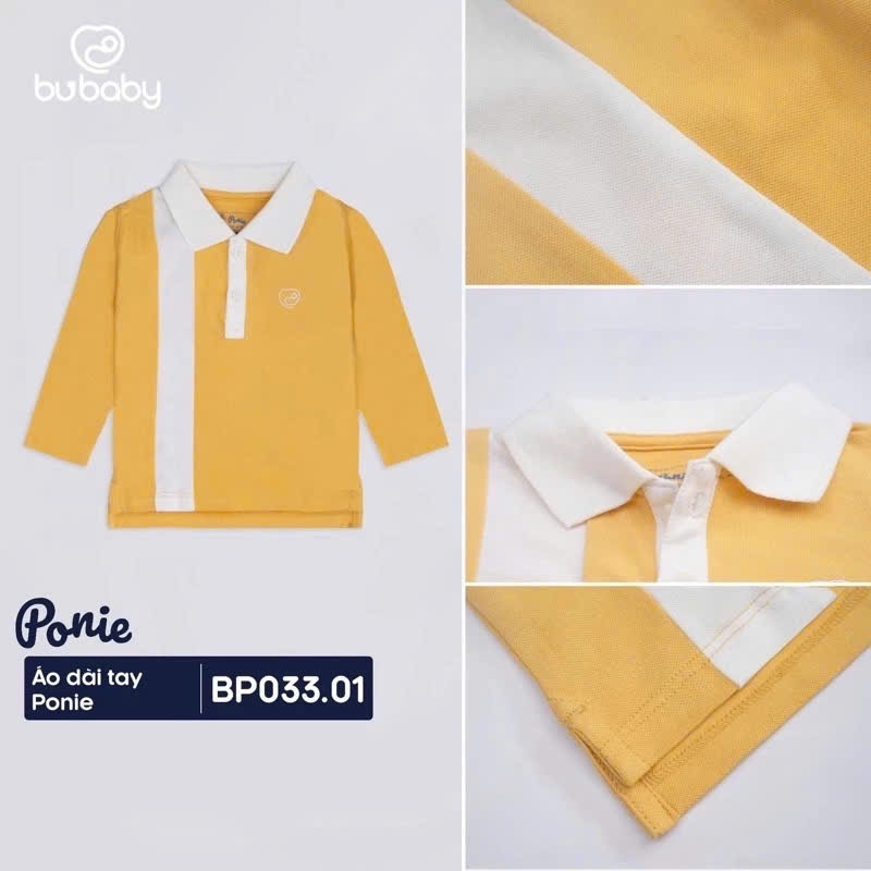 (6-9M) Áo Polo Cộc Tay, Dài tay BPN330301 cho bé trai, bé gái chất liệu Sợi Tre Cotton cao cấp BU Baby | Chính hãng