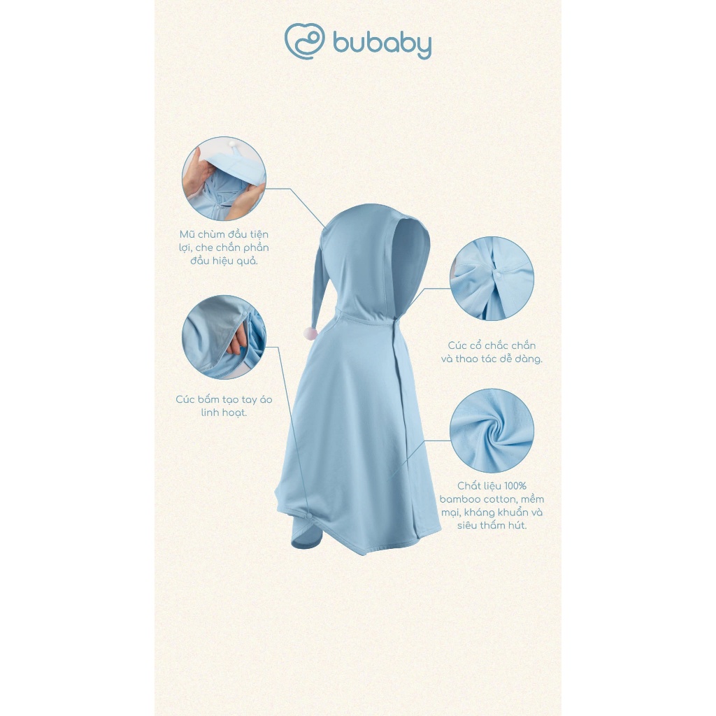 (6M-5Y) Áo choàng đa năng mũ nhọn cho bé trai bé gái BU Baby Bamco - BBC3100MN | Quần áo Bubaby chính hãng