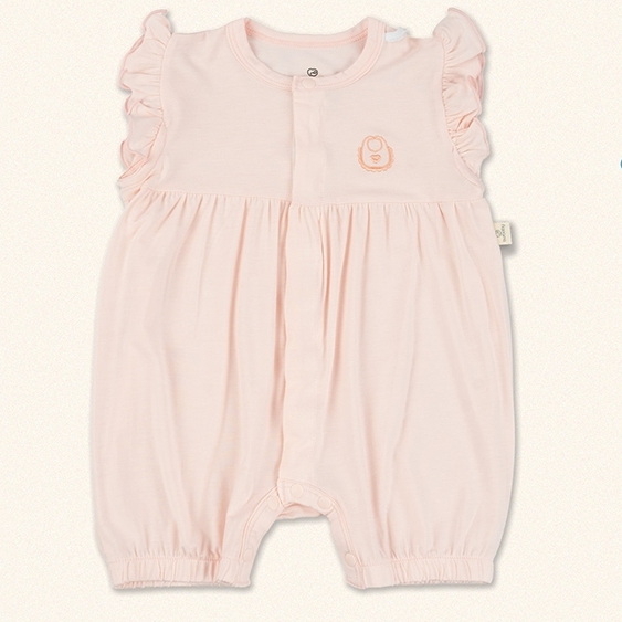 (1M-12M) Body đùi ngắn tay cài giữa bèo vai Bambus BBB230204 | Quần áo BU Baby chính hãng