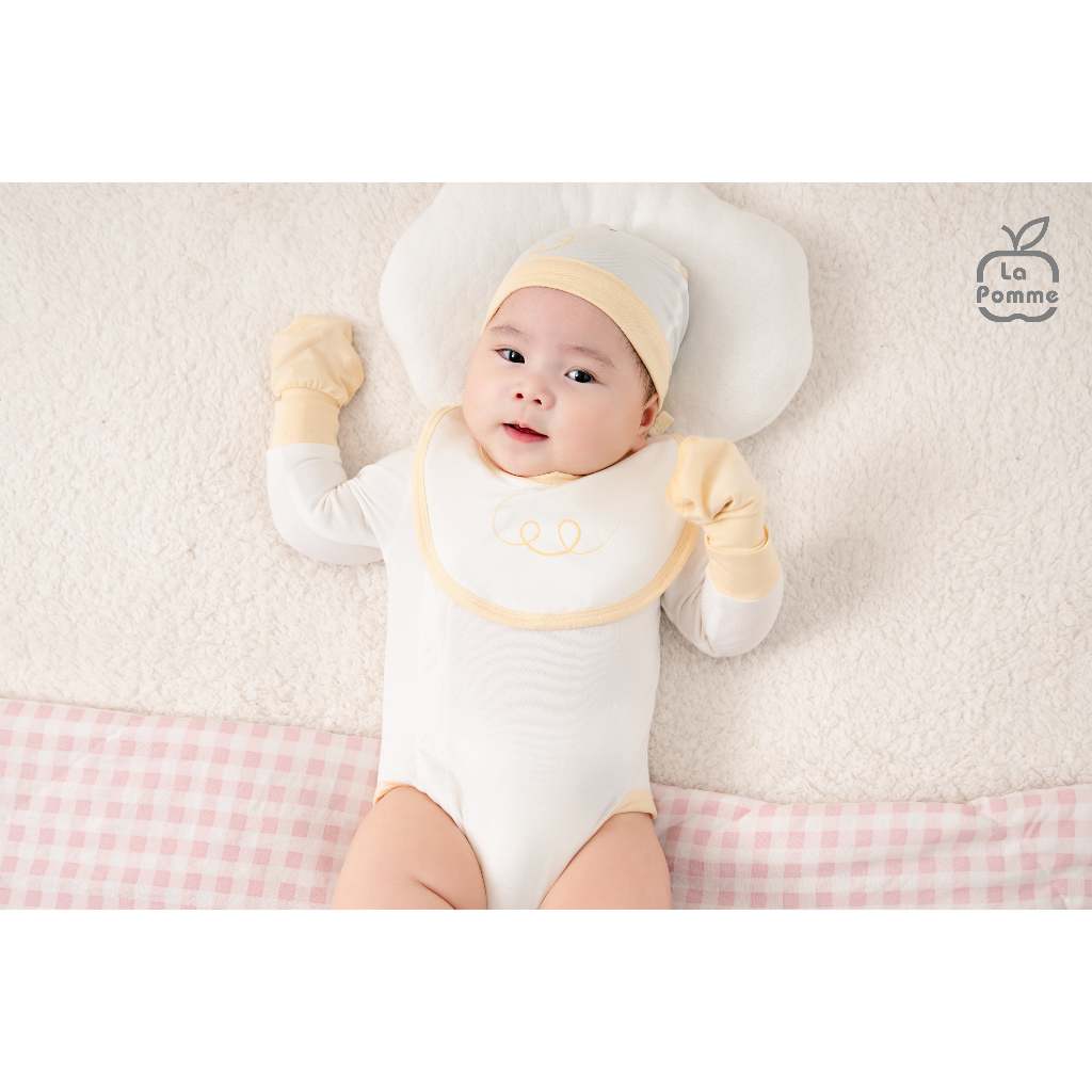 LaPom Body chip dài tay La Pomme Người bạn trong vườn - Đồ sơ sinh cho bé - Đồ sơ sinh bé trai bé gái