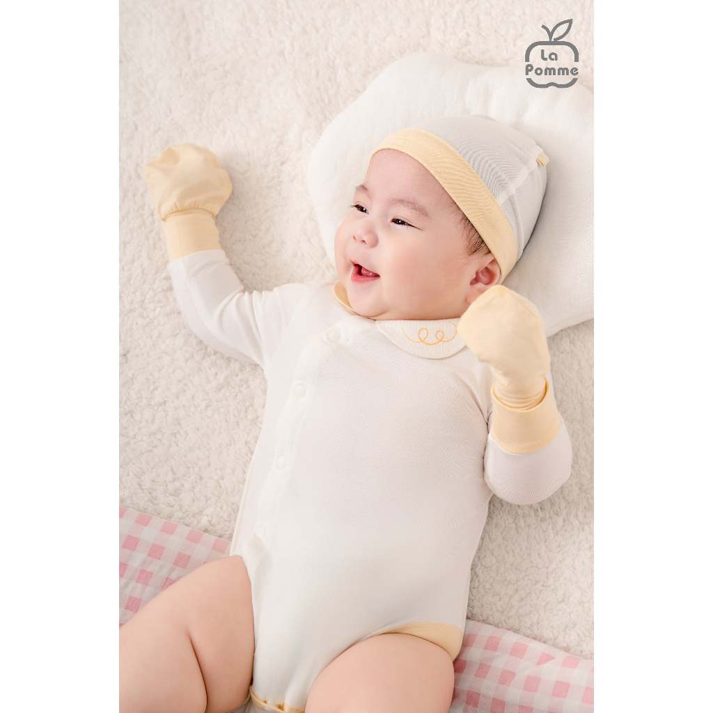 LaPom Body chip dài tay La Pomme Người bạn trong vườn - Đồ sơ sinh cho bé - Đồ sơ sinh bé trai bé gái