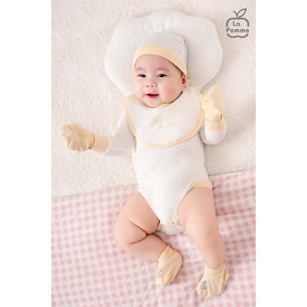 LaPom Body chip dài tay La Pomme Người bạn trong vườn - Đồ sơ sinh cho bé - Đồ sơ sinh bé trai bé gái