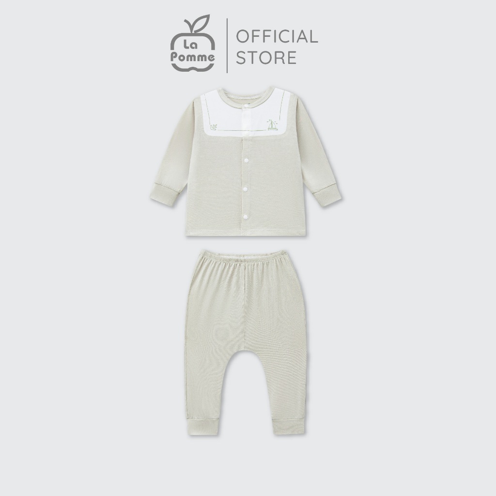 LaPom Bộ dài tay cúc giữa La Pomme phối cổ ngọt ngào - Đồ sơ sinh cho bé - Đồ sơ sinh bé trai - Baby - Đồ sơ sinh bé gái