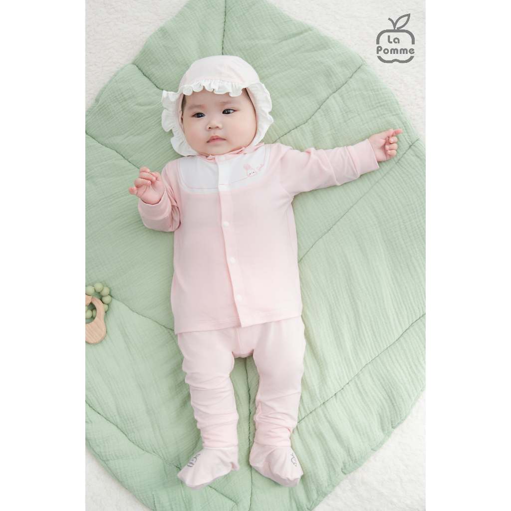LaPom Bộ dài tay cúc giữa La Pomme phối cổ ngọt ngào - Đồ sơ sinh cho bé - Đồ sơ sinh bé trai - Baby - Đồ sơ sinh bé gái