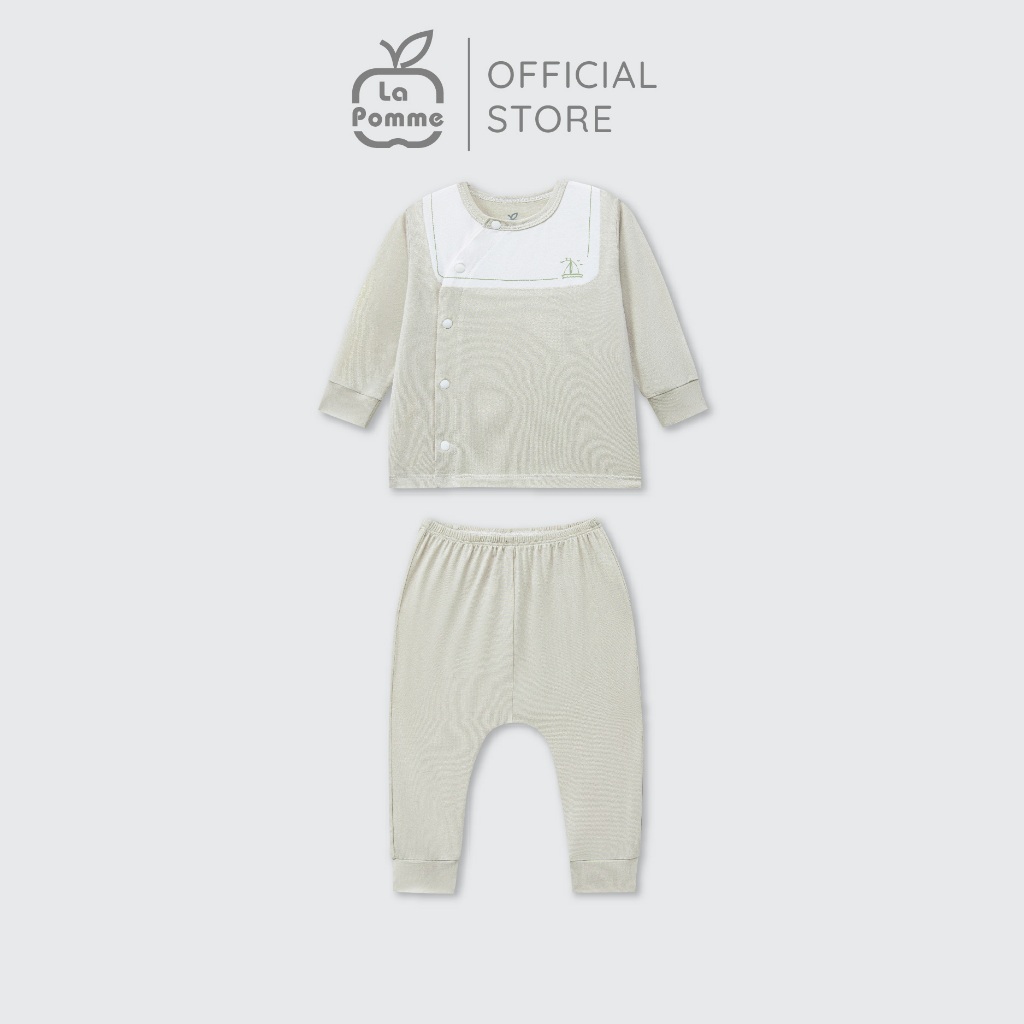 LaPom Bộ dài tay cúc lệch La Pomme phối cổ ngọt ngào - Đồ sơ sinh cho bé - Đồ sơ sinh bé trai - Baby - Đồ sơ sinh bé gái