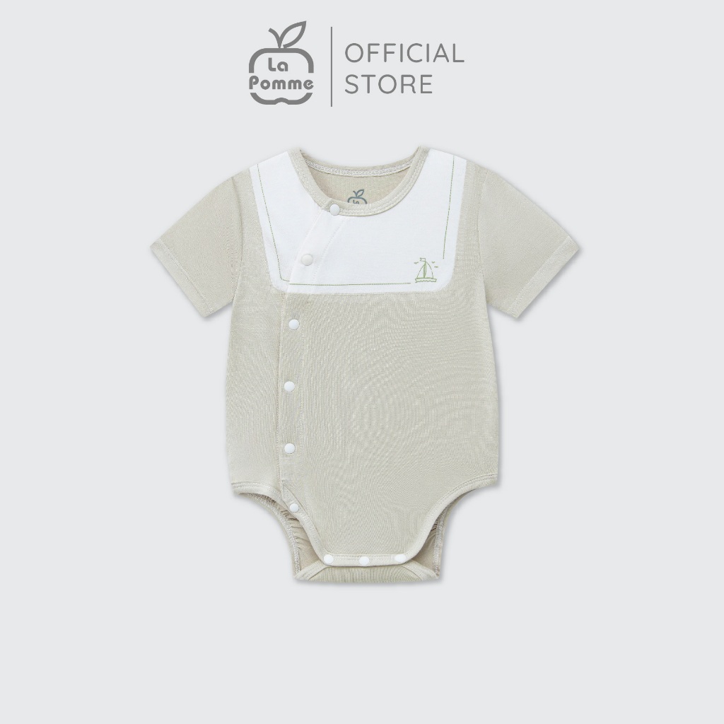 LaPom Bodychip cộc tay La Pomme phối cổ ngọt ngào - Đồ sơ sinh cho bé - Đồ sơ sinh bé trai - Baby - Đồ sơ sinh bé gái