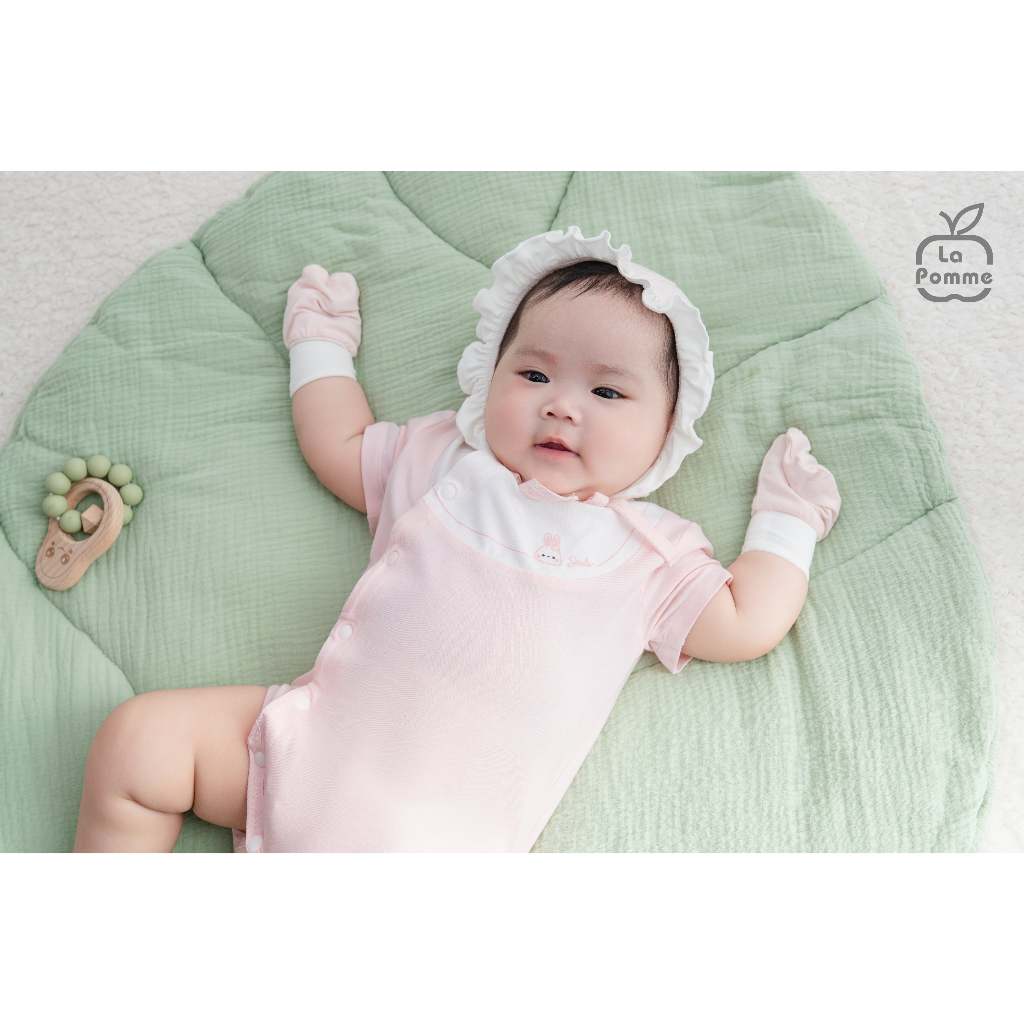 LaPom Bodychip cộc tay La Pomme phối cổ ngọt ngào - Đồ sơ sinh cho bé - Đồ sơ sinh bé trai - Baby - Đồ sơ sinh bé gái