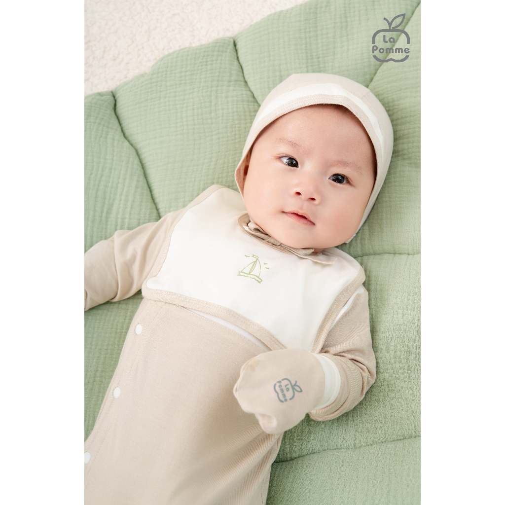 LaPom Bodychip dài tay La Pomme phối cổ ngọt ngào - Đồ sơ sinh cho bé - Đồ sơ sinh bé trai - Baby - Đồ sơ sinh bé gái