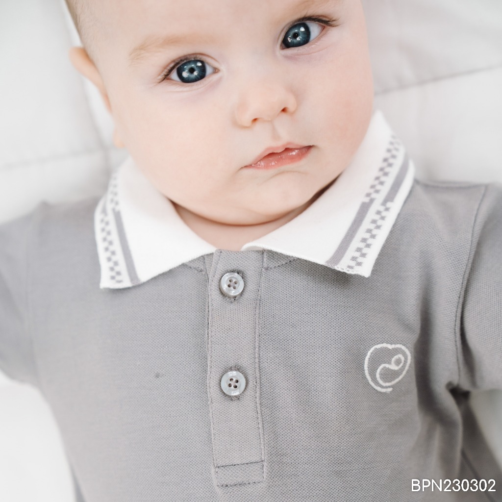 (1M-12M) Body đùi ngắn tay cổ Polo cho bé Bubaby Ponie - BPN230302 | Quần áo BU Baby chính hãng
