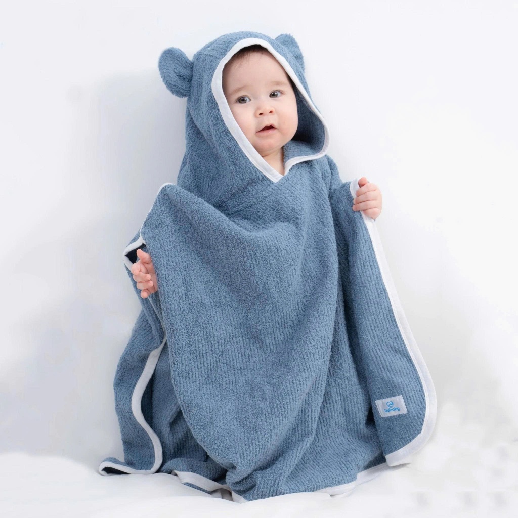 Khăn choàng tắm chui đầu Terry cho bé cotton hữu cơ Bubaby ATR060400 ATR060401 | Phụ kiện BU Baby Chính hãng