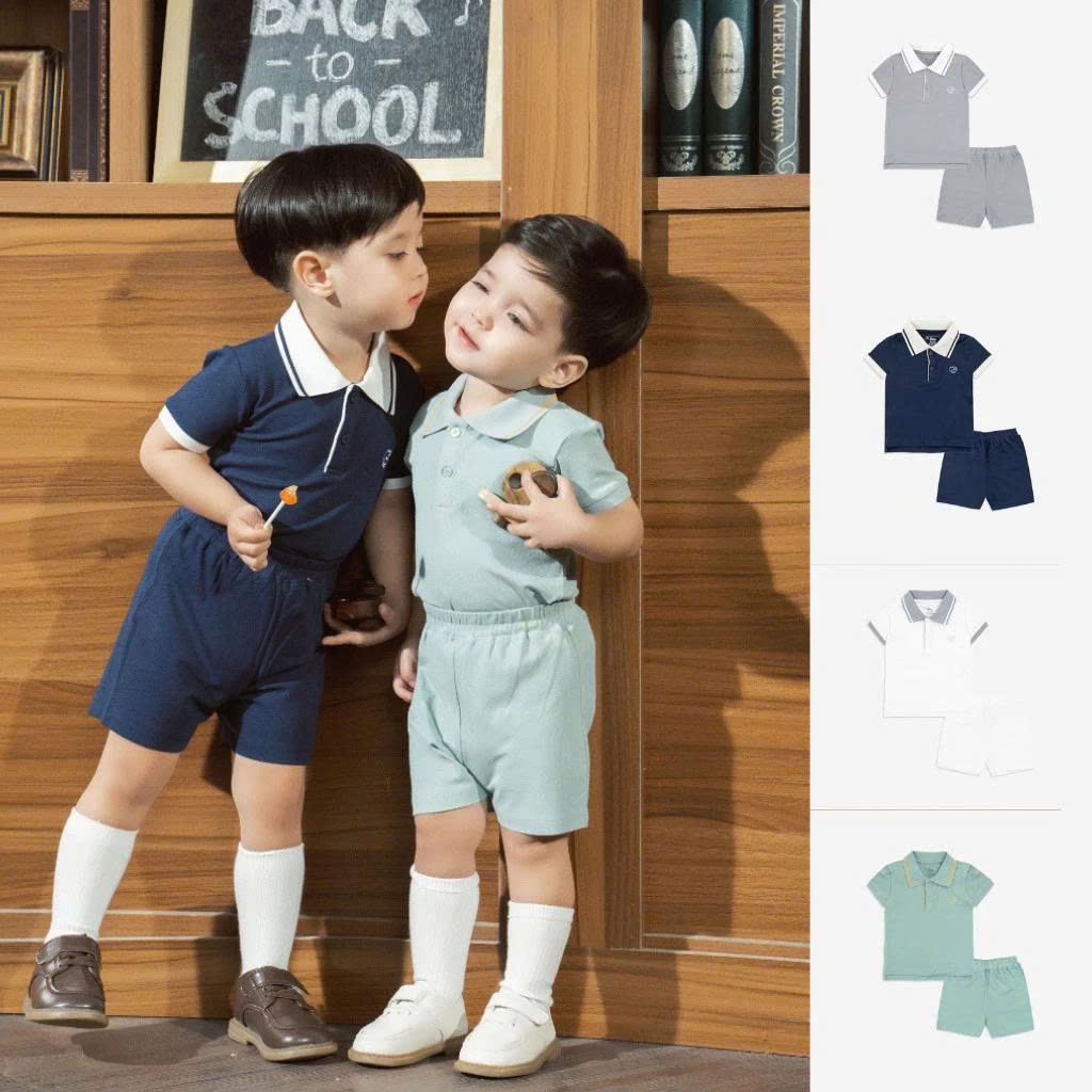 BU Baby (6M-5Y) Bộ quần áo ngắn tay cổ Polo cho bé BU Ponie BPN130308 | Quần áo Bubaby chính hãng