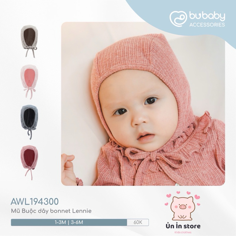 (1-6M) Mũ Buộc dây bonnet Lennie - AWL194300 Phụ kiện BU Baby chính hãng
