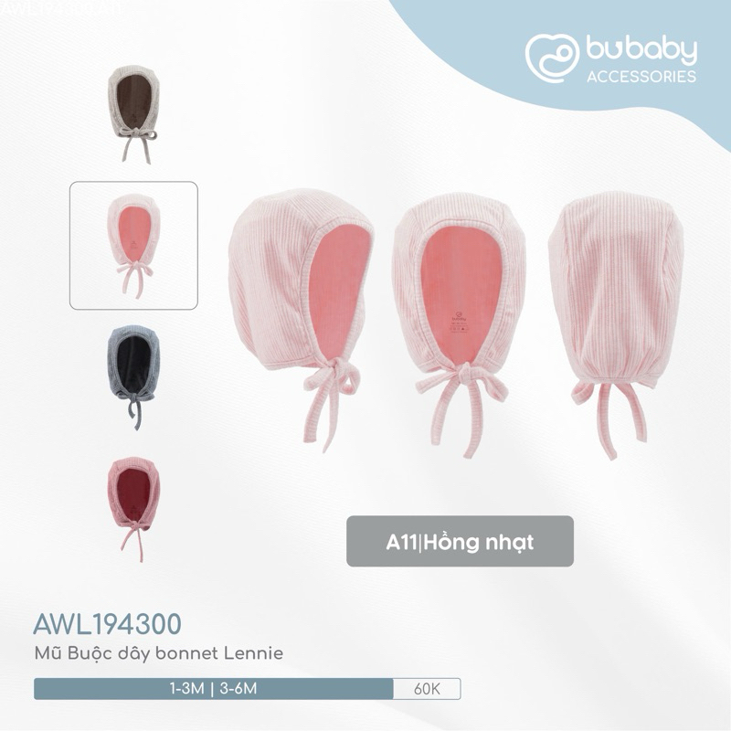 (1-6M) Mũ Buộc dây bonnet Lennie - AWL194300 Phụ kiện BU Baby chính hãng