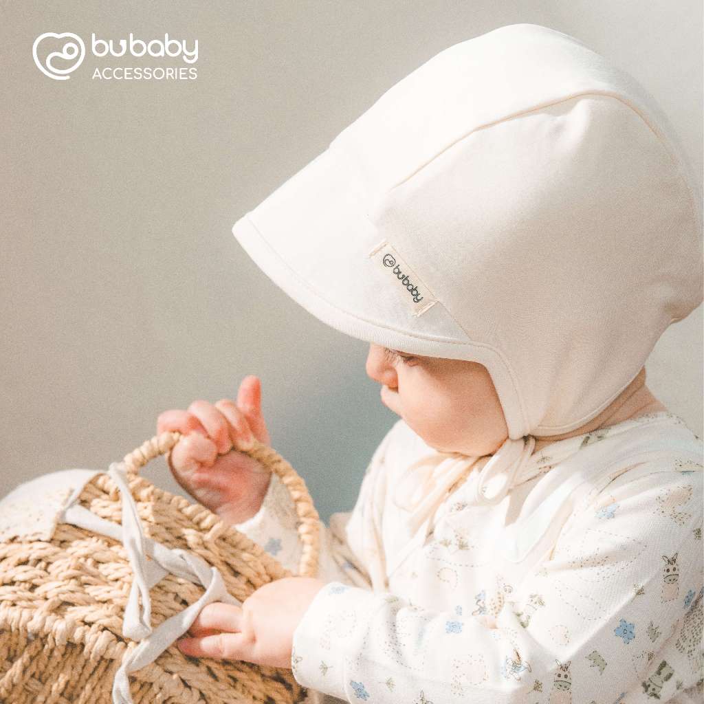 Mũ buộc dây Bonnet Mimo sơ sinh dành cho bé trai, bé gái dễ thương - BU ABC194301 | Phụ kiện BuBaby chính hãng