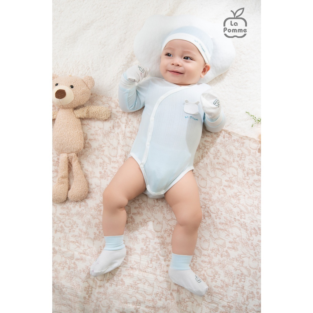 LaPom Bodychip Dài Tay La Pomme Gấu Con Ngộ Nghĩnh Cho Bé Yêu - Đồ sơ sinh cho bé - Đồ sơ sinh bé trai bé gái