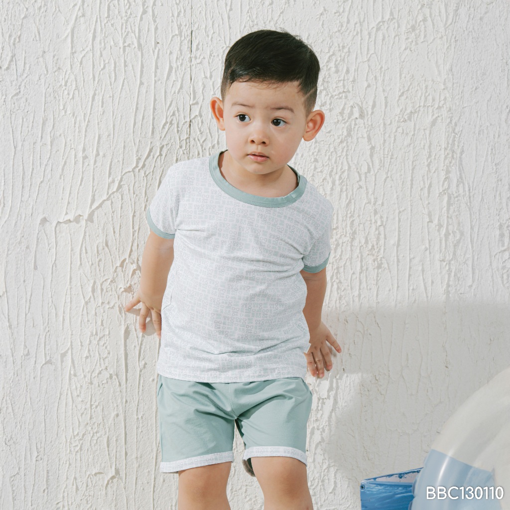 (6M-5Y) Bộ ngắn tay cài vai Bubaby Bamco Cho Bé trai Bé gái - BBC130112 BBC130109 | Quần áo BU Baby chính hãng