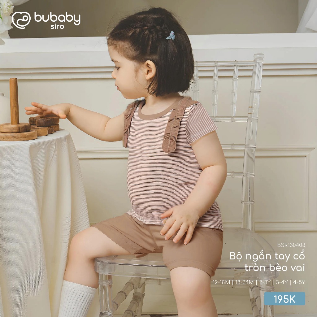 (6M-5Y) Bộ ngắn tay cổ tròn Bubaby Siro - BSR130404 BSR130403 | Quần áo BU Baby chính hãng