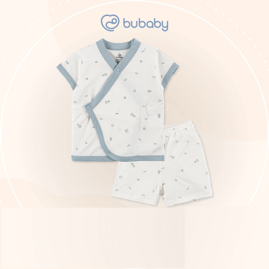 (1M-9M) Bộ ngắn tay cài chéo Bubaby Bambus Gami - BBB130803 BBB130800 | Quần áo BU Baby chính hãng