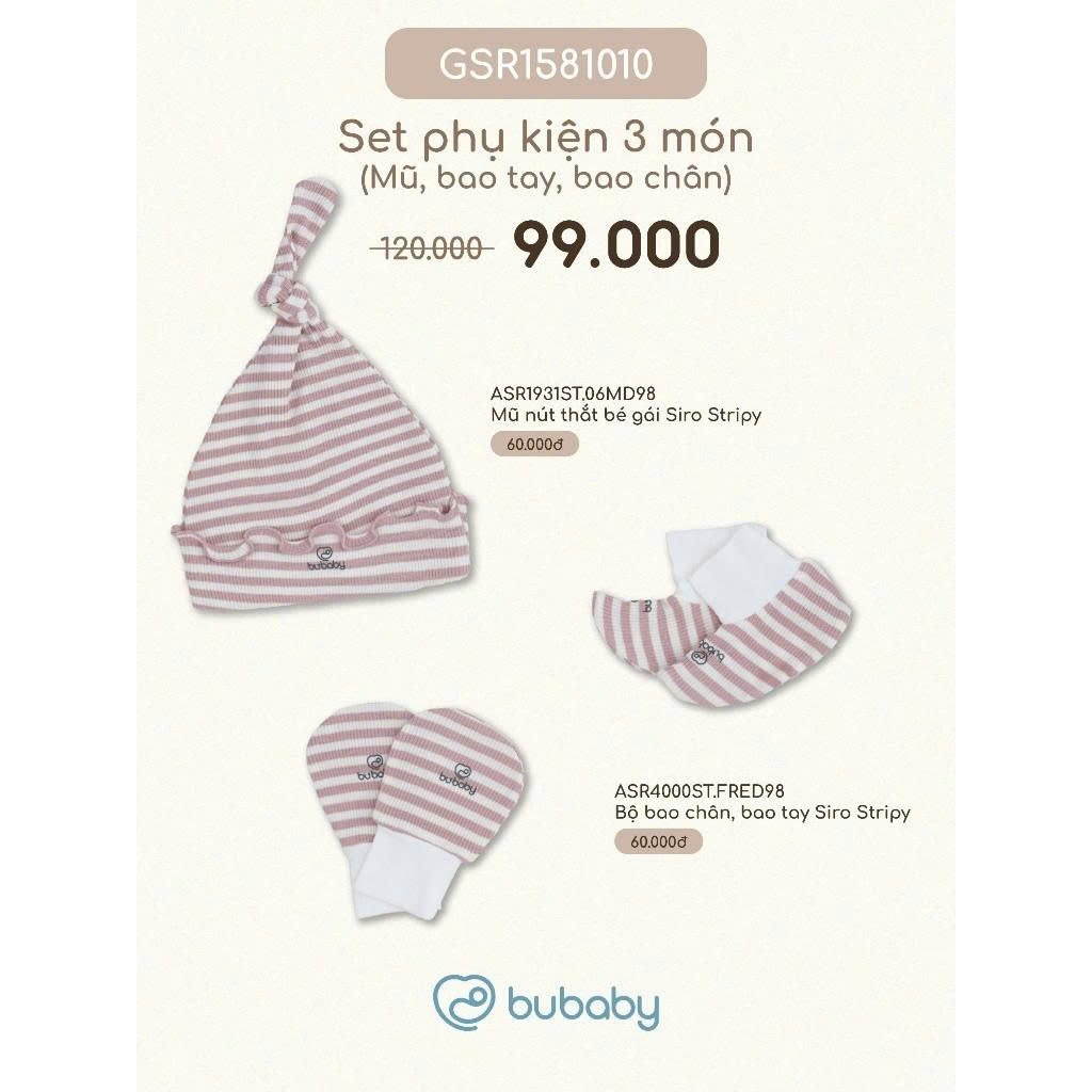 Set phụ kiện Bubaby cho bé trai bé gái | Phụ kiện BU Baby chính hãng