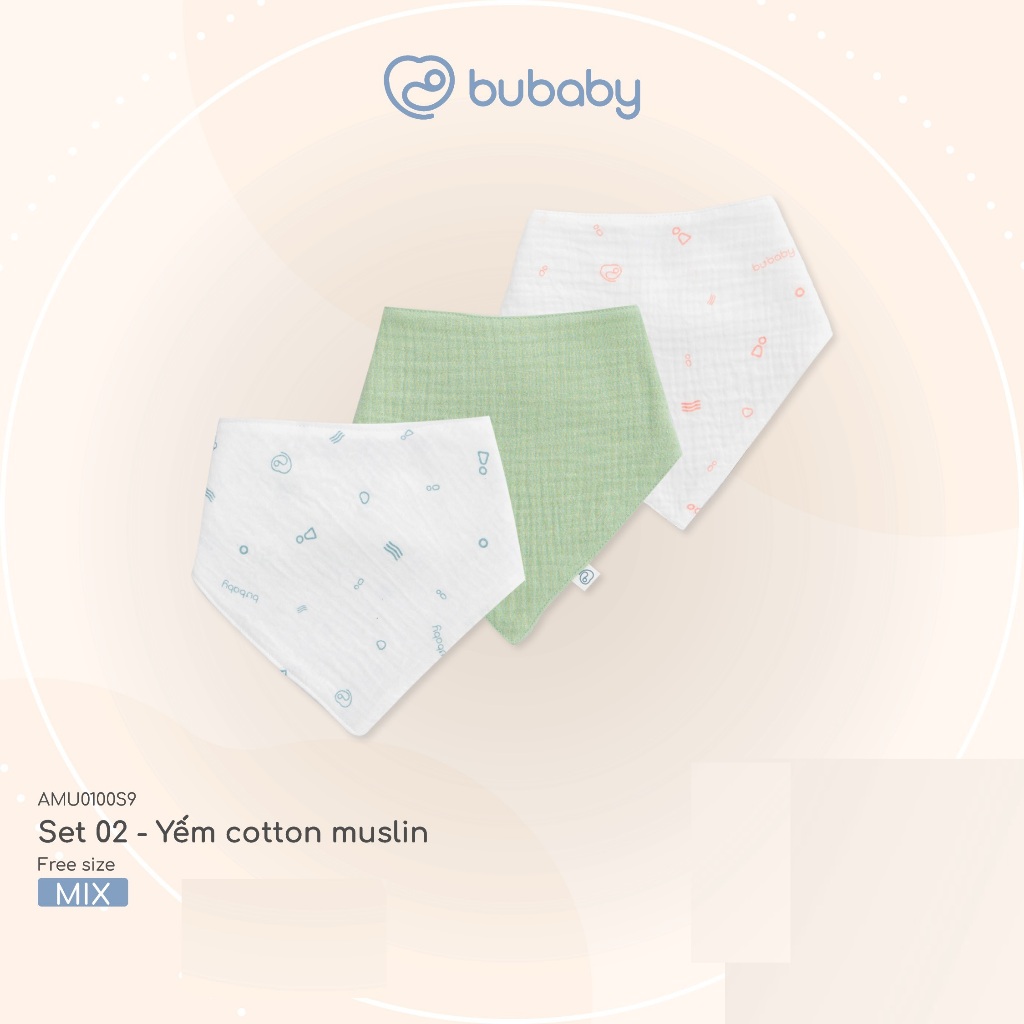 (Freesize) Set khăn sữa Mix màu Pack Bamboo Cotton Muslin - ABM100005 AMU104806 | Phụ kiện BU Baby Chính hãng