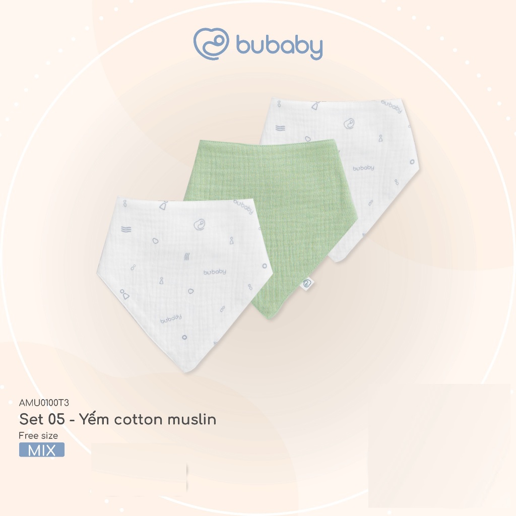 (Freesize) Set khăn sữa Mix màu Pack Bamboo Cotton Muslin - ABM100005 AMU104806 | Phụ kiện BU Baby Chính hãng