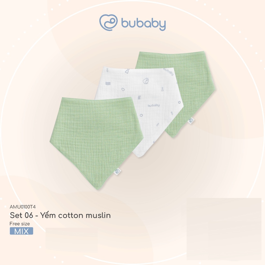 (Freesize) Set khăn sữa Mix màu Pack Bamboo Cotton Muslin - ABM100005 AMU104806 | Phụ kiện BU Baby Chính hãng
