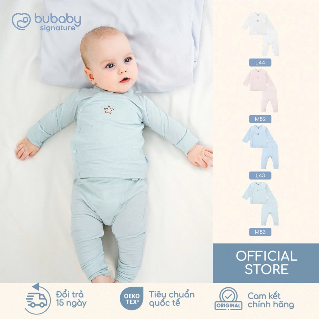 BU Baby (NB-3M) Bộ dài tay cài chéo BU Bambus BBB110812 | Quần áo chính hãng