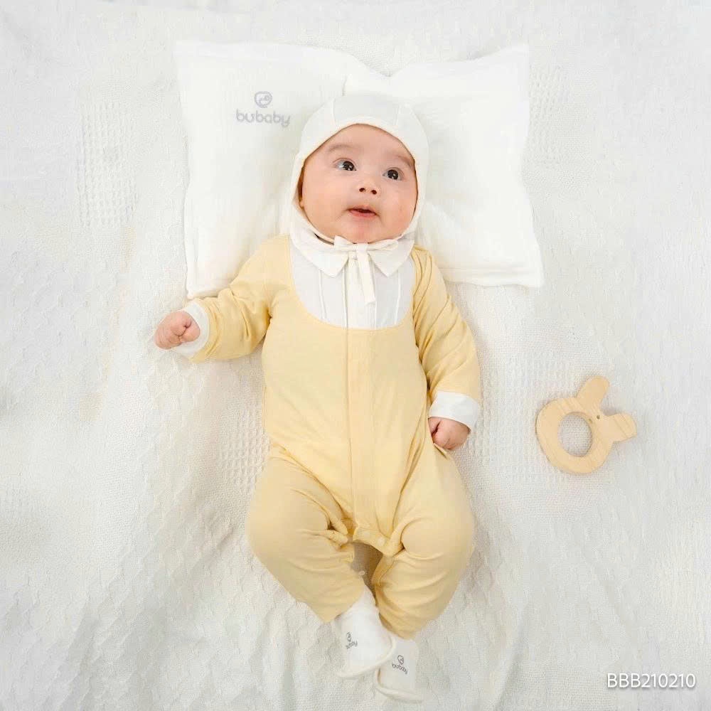 (0-12M) Body dài tay cài giữa Bubaby Bambus Gami - BBB210207 BBB210210 | Quần áo BU Baby chính hãng