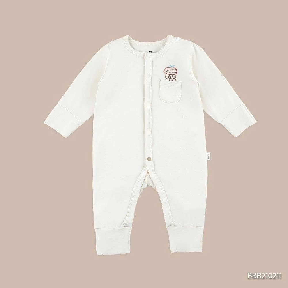(NB-3M) Body dài tay cài giữa Bao tay chân lật Bambus - BBB210208 BBB210211 | Quần áo BU Baby chính hãng