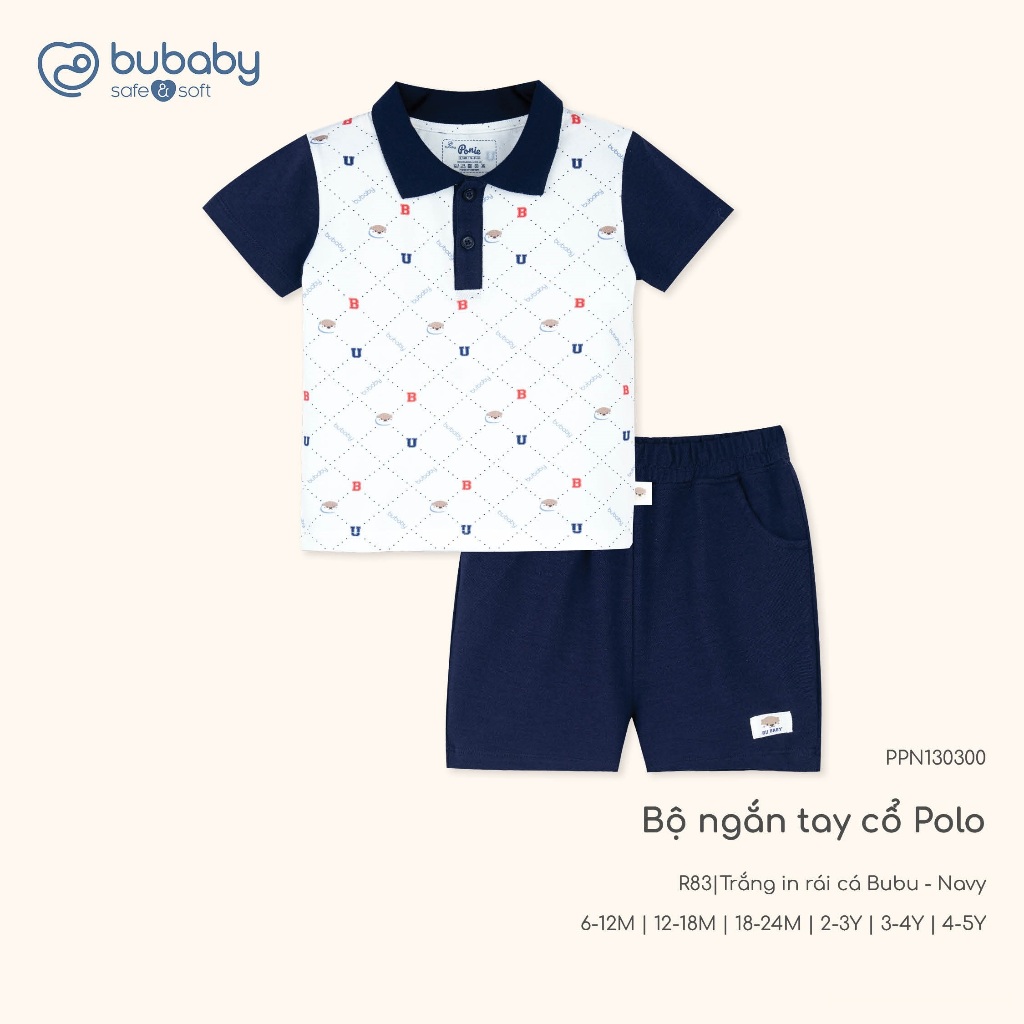 (6M-5Y) Bộ quần áo ngắn tay cổ Polo Ponie - BPN130312 BPN130313 BPN1303KK | Quần áo BU Baby chính hãng