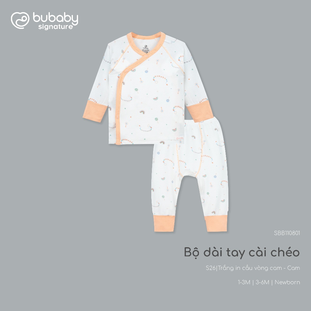 BU Baby (0M-9M) Bộ dài tay, ngắn tay cài chéo bé gái Little Car Bamboo SBB1108BG | Quần áo sơ sinh chính hãng
