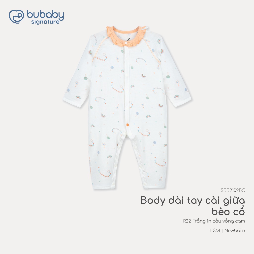 (NB-3M) Body dài tay cài chéo tai thỏ cho bé trai BU Baby Bambus - BBB210821 BBB210209 | Quần áo Bubaby chính hãng